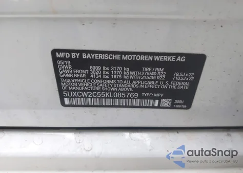 2019 BMW X7 xDrive40I from USA, damaged, VIN 5UXCW2C55KL085769